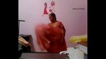 Aunty removing saree and blouse